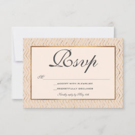 Tarjeta RSVP de Peach y Gold