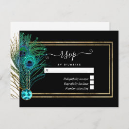 Tarjeta RSVP de Peacock de Vintage