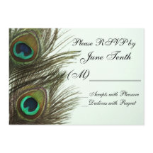 Tarjeta RSVP de Peacock Feather