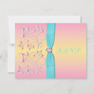 Tarjeta RSVP de Pearl y Bonitos Rosadas Dulces 16