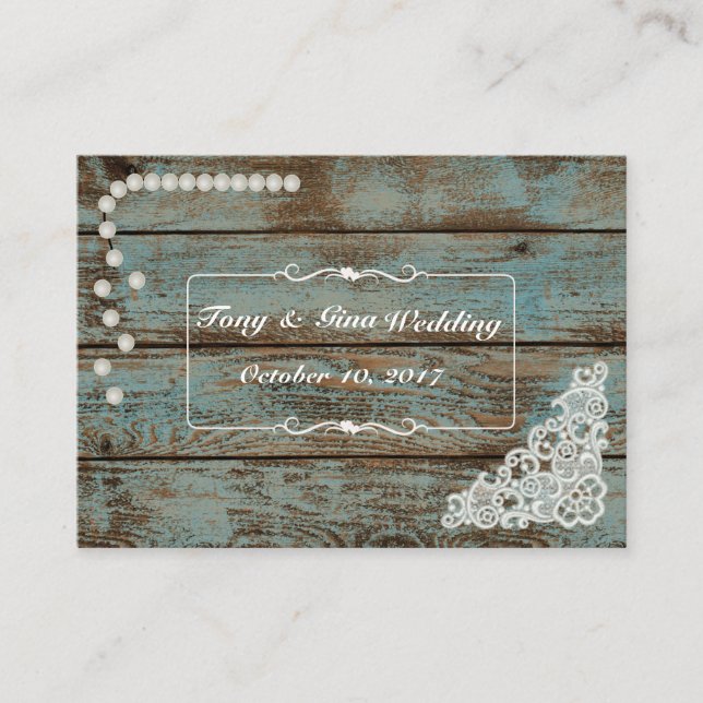 Tarjeta RSVP de Perlas Rústicas y Boda de Lace (Anverso)