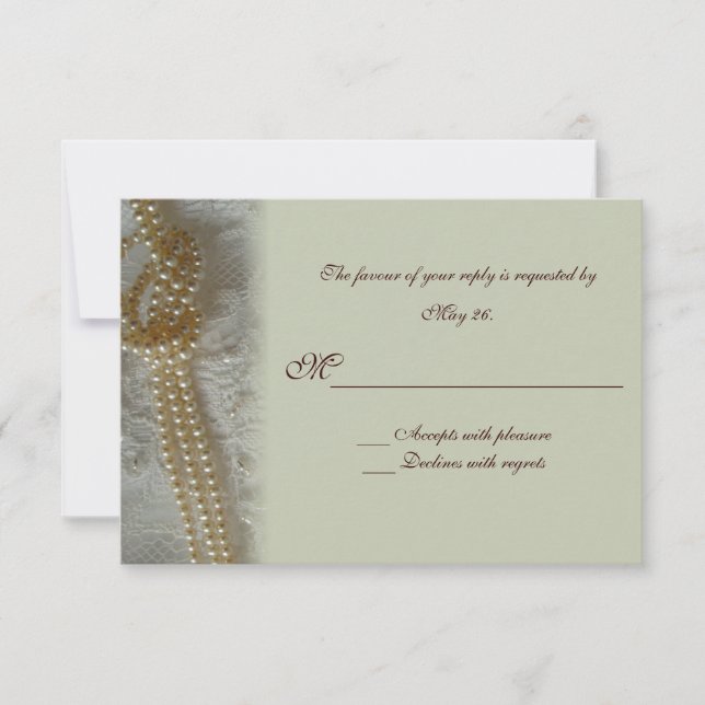 Tarjeta RSVP de Perlas y Caras (Anverso)