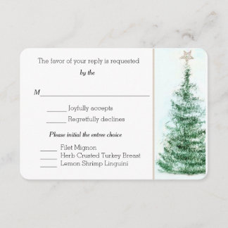Tarjeta RSVP de Personalizado de árbol de Navidad