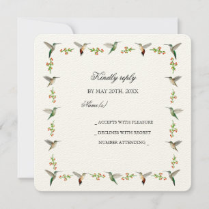Tarjeta RSVP de personalizado Hummingbird