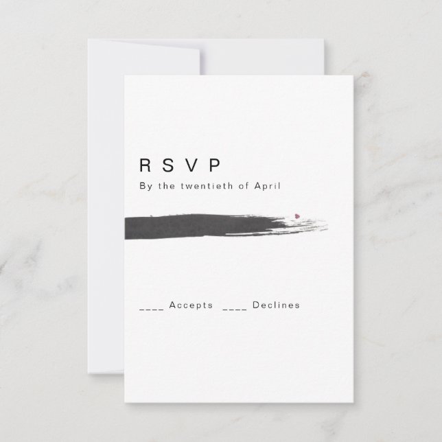 Tarjeta RSVP de pincel moderno (Anverso)
