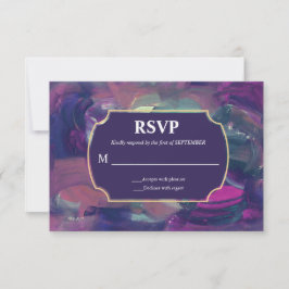 Tarjeta RSVP de pintura acrílica negrita