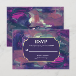 Tarjeta RSVP de pintura acrílica negrita
