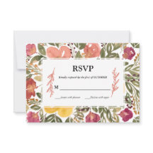 Tarjeta RSVP de pintura de Bloom Botánico