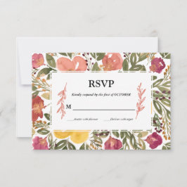 Tarjeta RSVP de pintura de Bloom Botánico