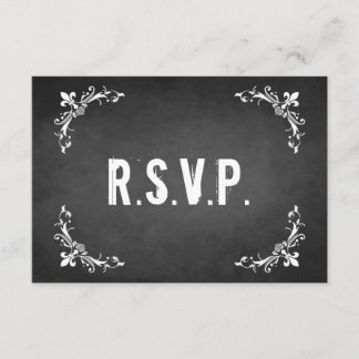 Tarjeta RSVP de pizarra de Chalkboard Vintage