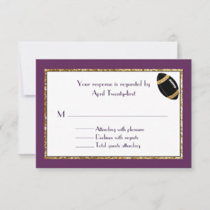 Tarjeta RSVP de Plum y Faux Purpurina Wedding