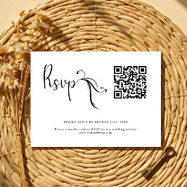 Tarjeta RSVP de presupuesto de código QR para Boda