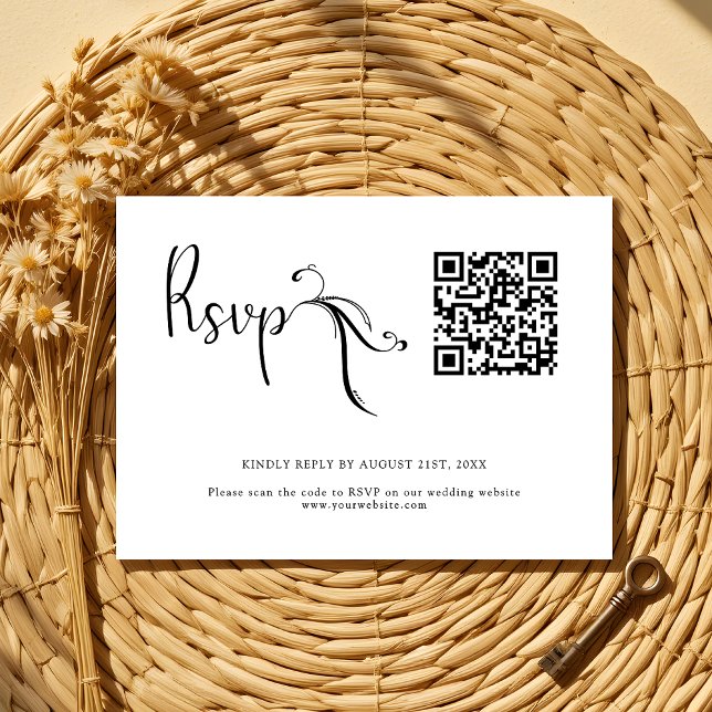 Tarjeta RSVP de presupuesto de código QR para Boda (Subido por el creador)