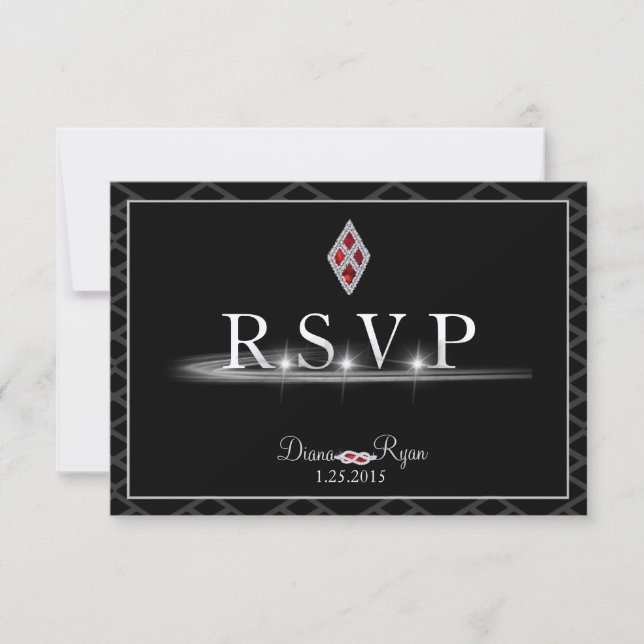 Tarjeta RSVP de puntas negras (Anverso)