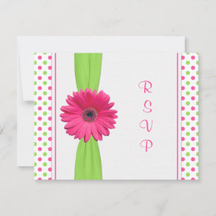 Tarjeta RSVP de Punto Bat Mitzvah de Polka Verde R