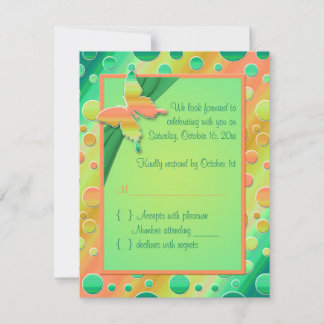 Tarjeta RSVP de Punto de Polka Verde Lime para nar
