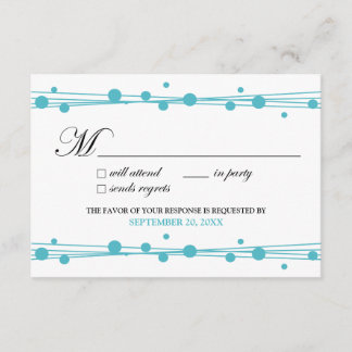 Tarjeta RSVP de puntos y paja (blanco/agua)