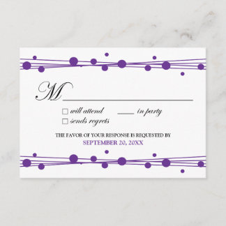 Tarjeta RSVP de puntos y paja (blanco/perwinkle)