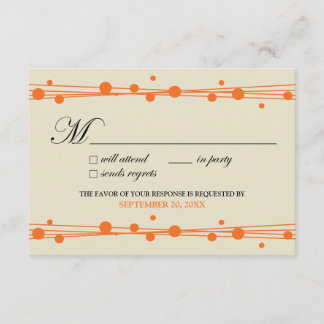 Tarjeta RSVP de puntos y paja (marfil/naranja)