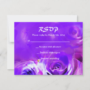 Tarjeta RSVP de PURPLE Bat Mitzvah para ROSAS de W