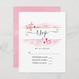 Tarjeta RSVP de Quinceañera con flores de cerezo d