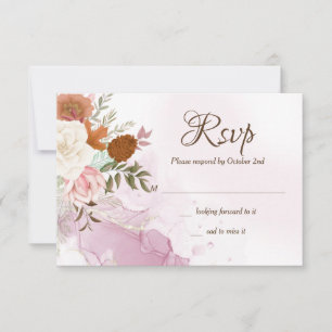 Tarjeta RSVP de ráfaga de otoño