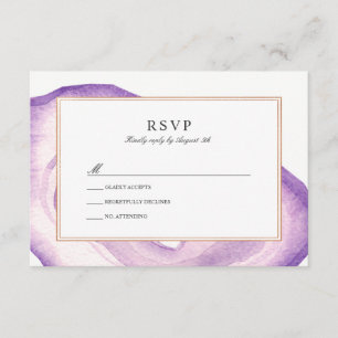 Tarjeta RSVP de rebanada de color de agua   Lavand