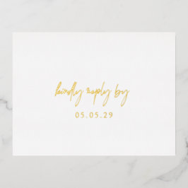 Tarjeta RSVP de Relieve metalizado de bodas clásic