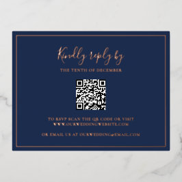 Tarjeta RSVP de Relieve metalizado de código QR az