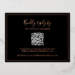 Tarjeta RSVP de Relieve metalizado de código QR ne
