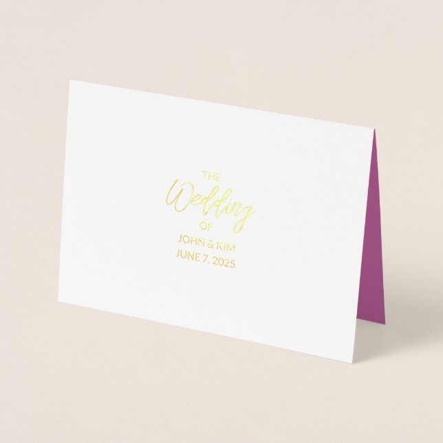Tarjeta RSVP de Relieve metalizado dorado de Orchi (Anverso)