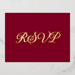 Tarjeta RSVP de Relieve metalizado elegante de Bor