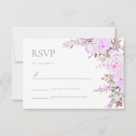 Tarjeta RSVP de respuesta a Boda floral púrpura