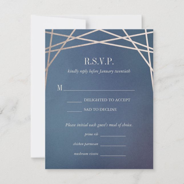 Tarjeta RSVP de respuesta a invitación de boda opa (Anverso)