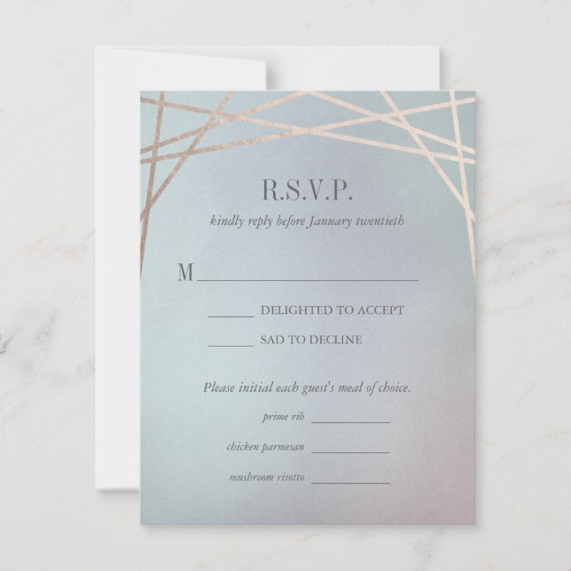Tarjeta RSVP de respuesta a invitación de boda opa (Anverso)
