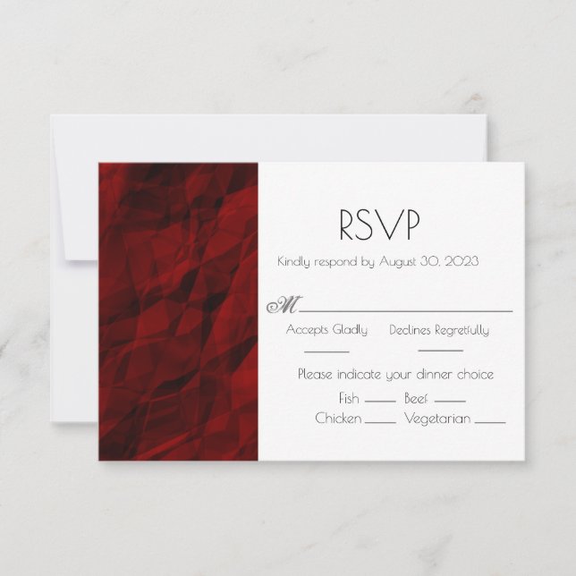 Tarjeta RSVP de respuesta a la boda elegante de Bo (Anverso)