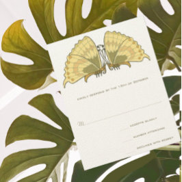Tarjeta RSVP de respuesta a mariposa Art Deco Nouv