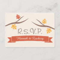 Tarjeta RSVP de respuesta al Boda de otoño de Acor