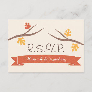 Tarjeta RSVP de respuesta al Boda de otoño de Acor