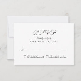 Tarjeta RSVP de respuesta blanca elegante de Moda