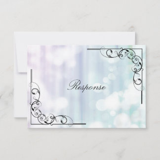 Tarjeta RSVP de Respuesta boda - Giro verde púrpur