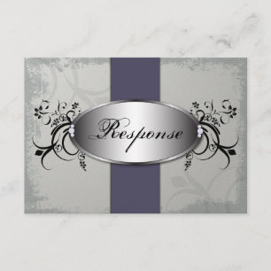 Tarjeta RSVP de respuesta boda - Gris de pizarra p