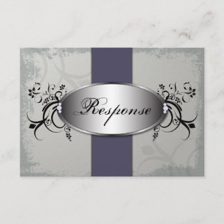 Tarjeta RSVP de respuesta boda - Gris de pizarra p