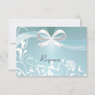 Tarjeta RSVP de Respuesta boda - Satin Verde azula
