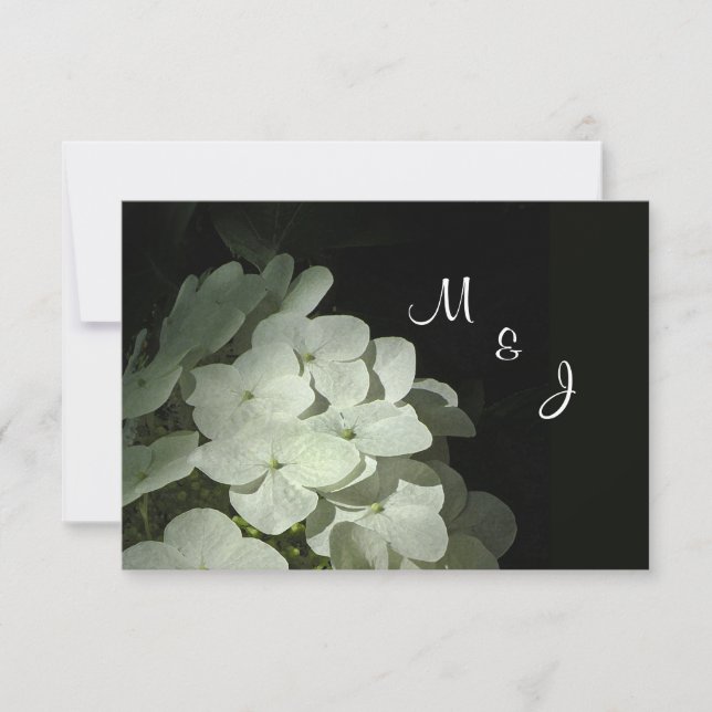 Tarjeta RSVP de respuesta de Boda de hidrangea bla (Anverso)