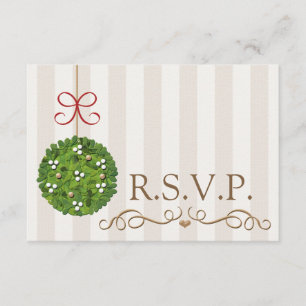 TARJETA RSVP DE RESPUESTA DE BODA DE MISTLETO