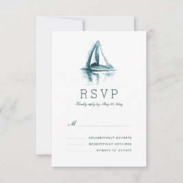 Tarjeta RSVP de respuesta de Boda de navegación po