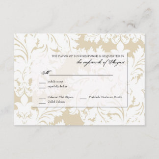 Tarjeta RSVP de respuesta de Boda de personalizabl