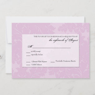 Tarjeta RSVP de respuesta de Boda de personalizabl