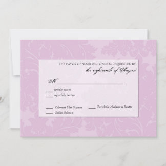 Tarjeta RSVP de respuesta de Boda de personalizabl